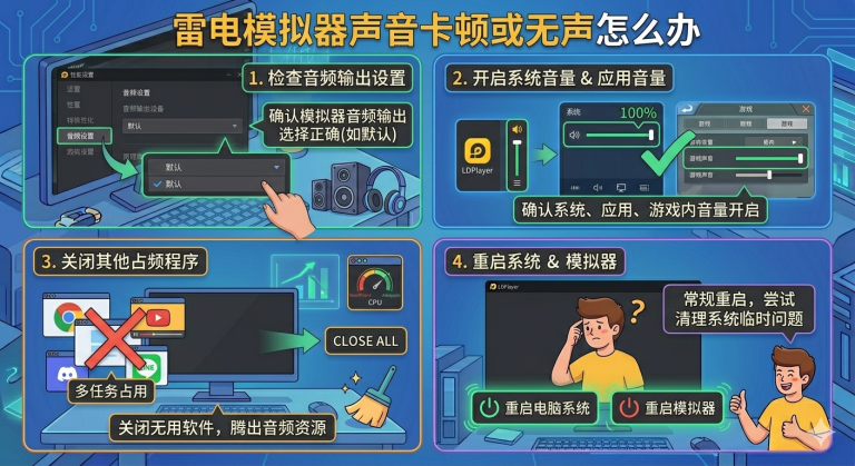 雷电模拟器声音卡顿或无声怎么办